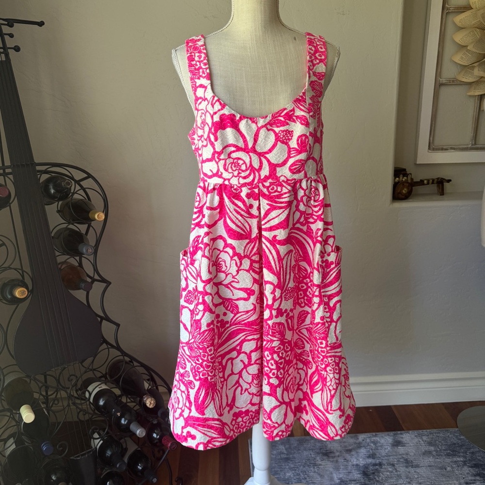 Vanessa Virginia‎ Anthropologie Women's Pink and White Floral Ruffle Mini Size 6